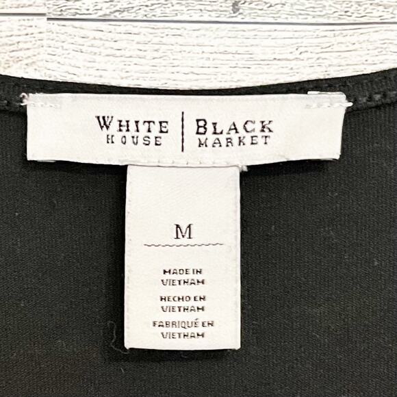 WHITE HOUSE BLACK MARKET Black Surplice Blouse, M - Picture 8 of 9